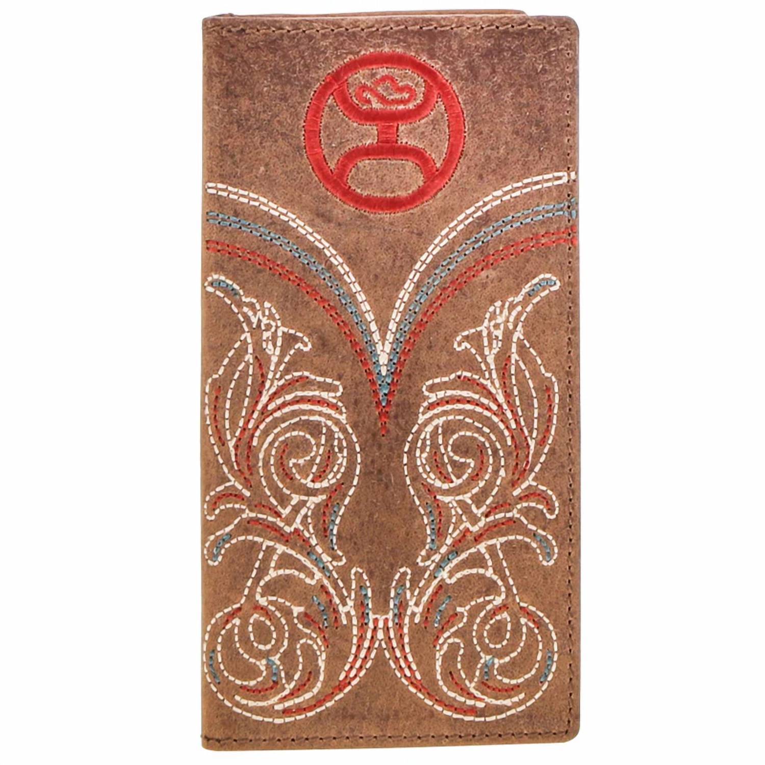 New Hooey Men's Logo Andboot Stitch Filigree Embroidered Rodeo Wallet In Ranger